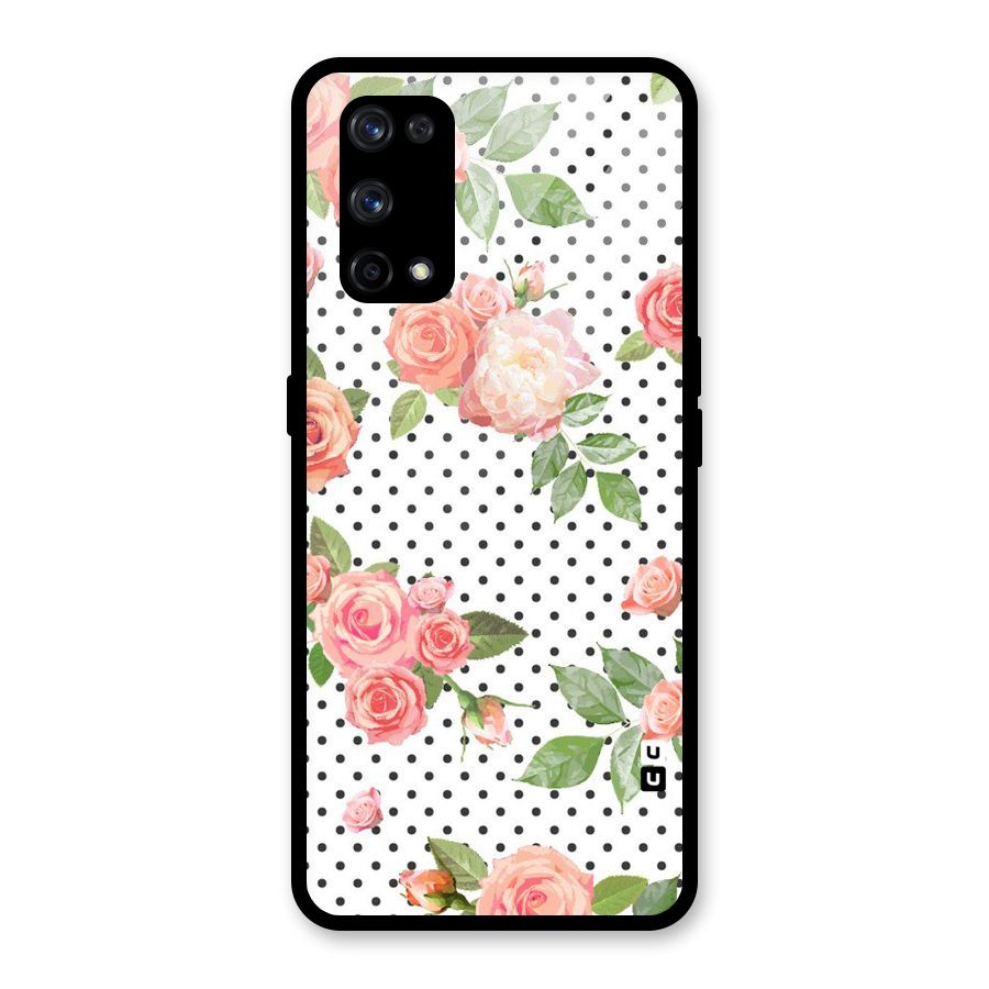 Polka Bloom White Glass Back Case for Realme X7 Pro
