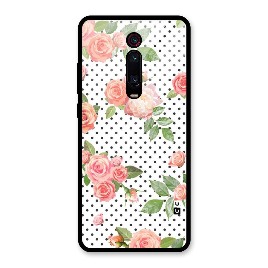 Polka Bloom White Glass Back Case for Redmi K20