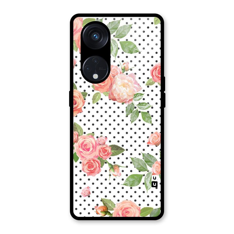 Polka Bloom White Glass Back Case for Reno8 T 5G