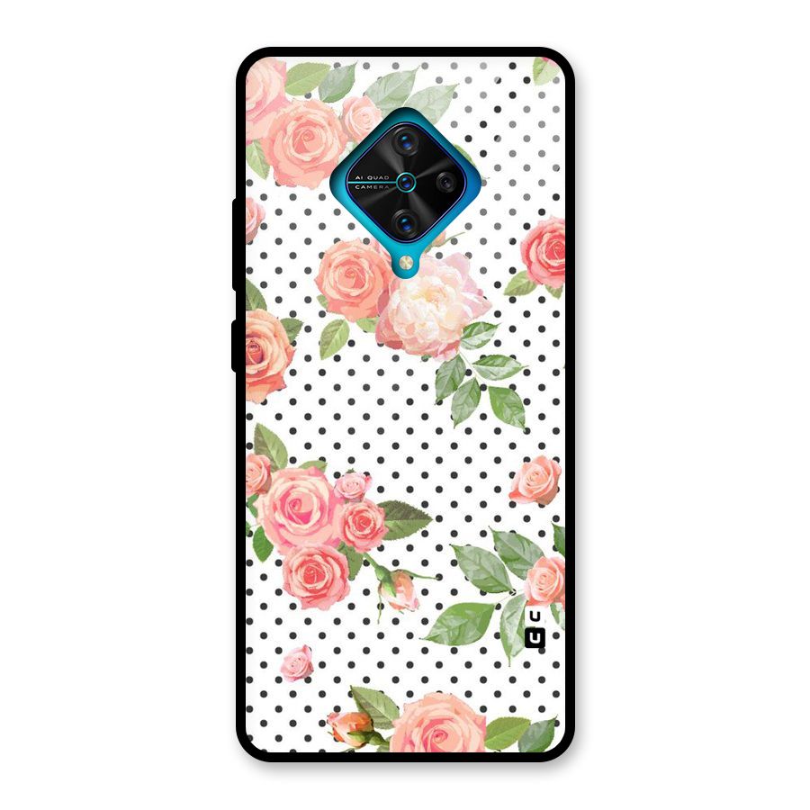 Polka Bloom White Glass Back Case for Vivo S1 Pro