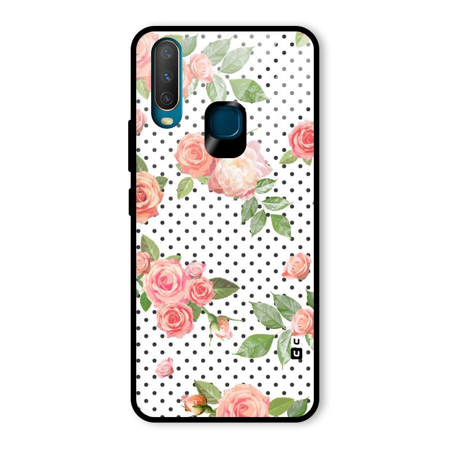 Polka Bloom White Glass Back Case for Vivo U10