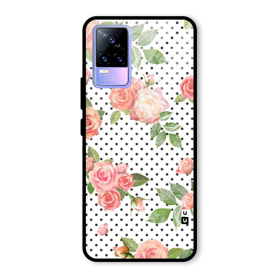 Polka Bloom White Glass Back Case for Vivo Y73