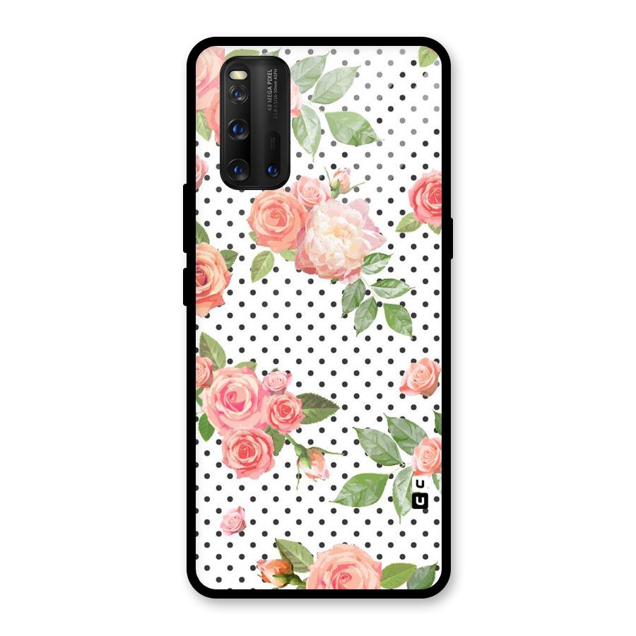 Polka Bloom White Glass Back Case for Vivo iQOO 3