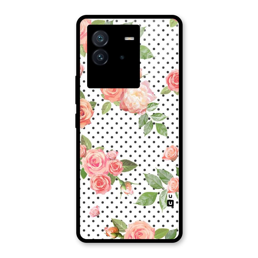 Polka Bloom White Glass Back Case for Vivo iQOO Neo 6 5G
