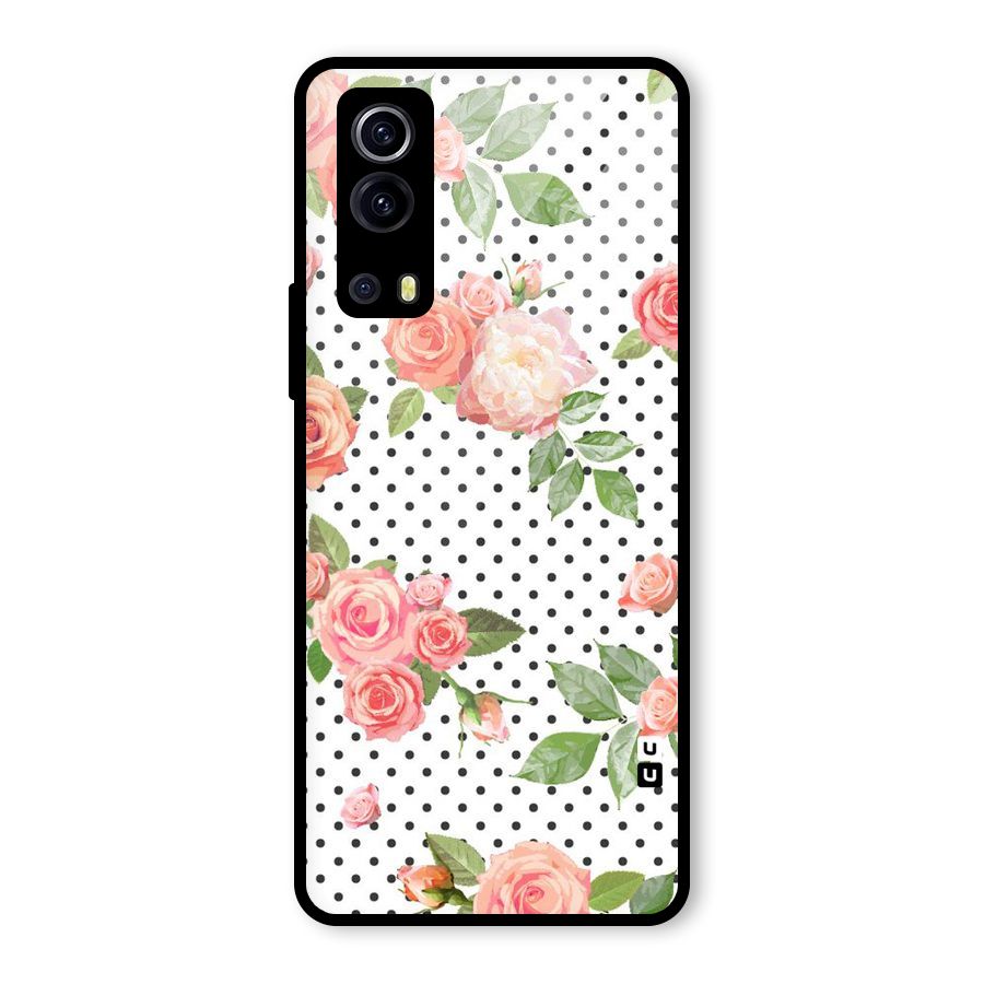 Polka Bloom White Glass Back Case for Vivo iQOO Z3