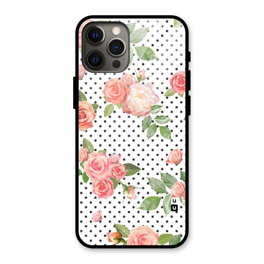 Polka Bloom White Glass Back Case for iPhone 12 Pro Max