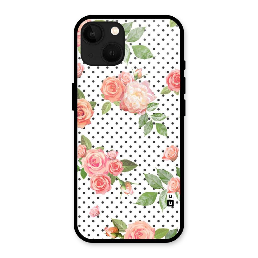 Polka Bloom White Glass Back Case for iPhone 13