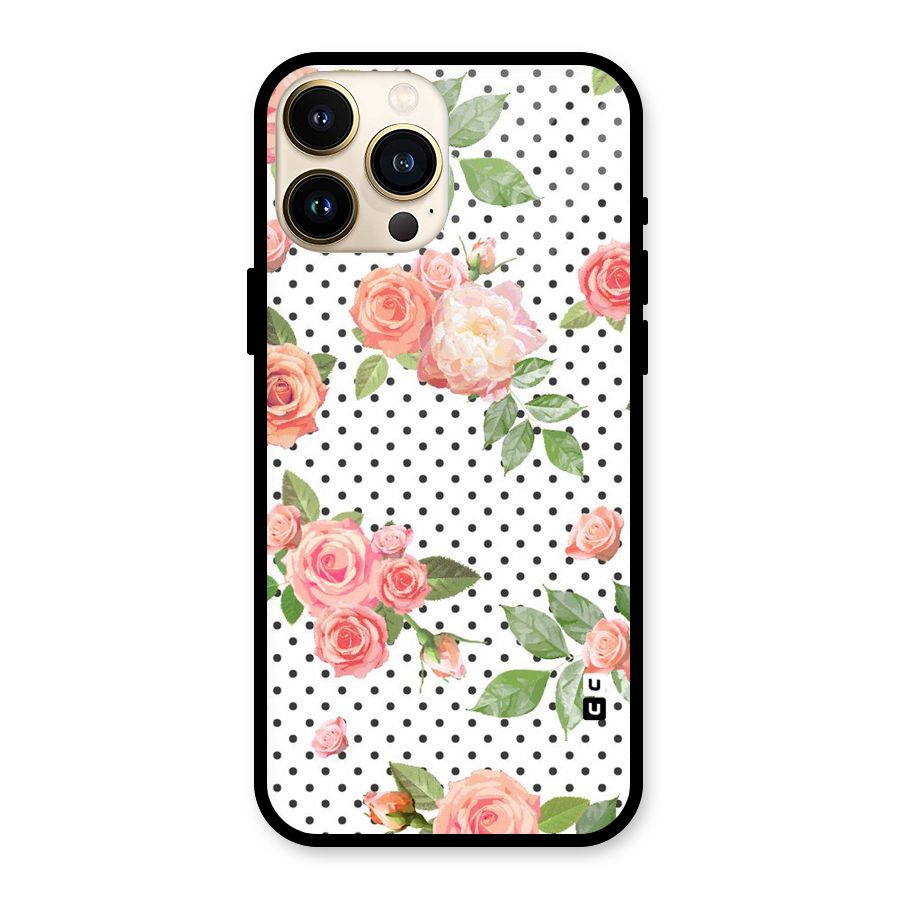 Polka Bloom White Glass Back Case for iPhone 13 Pro Max