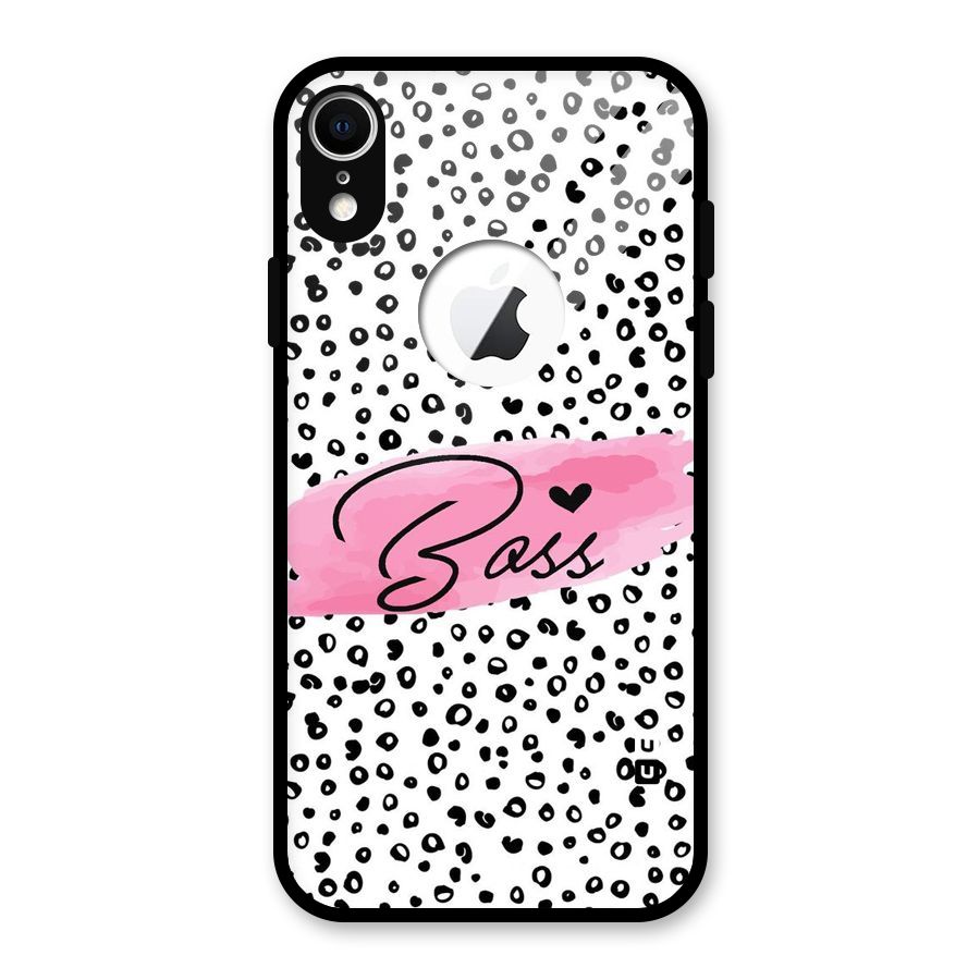 Polka Boss Glass Back Case for iPhone XR Logo Cut