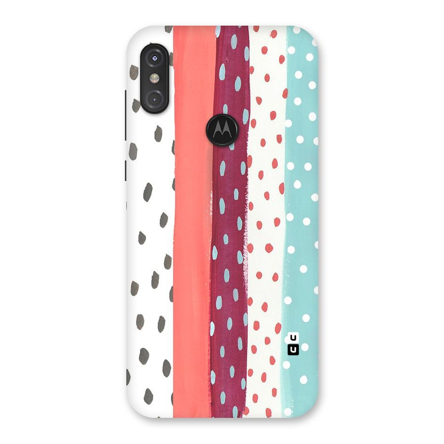 Polka Brush Art Back Case for Motorola One Power