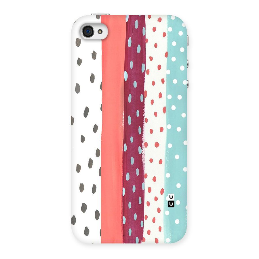 Polka Brush Art Back Case for iPhone 4 4s
