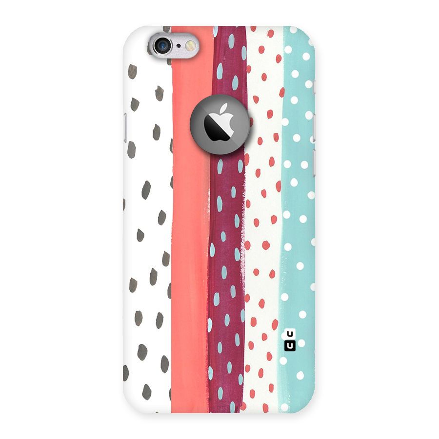 Polka Brush Art Back Case for iPhone 6 Logo Cut