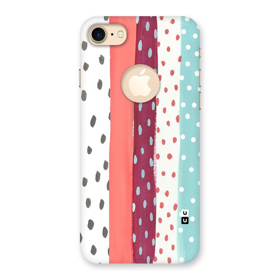 Polka Brush Art Back Case for iPhone 7 Logo Cut