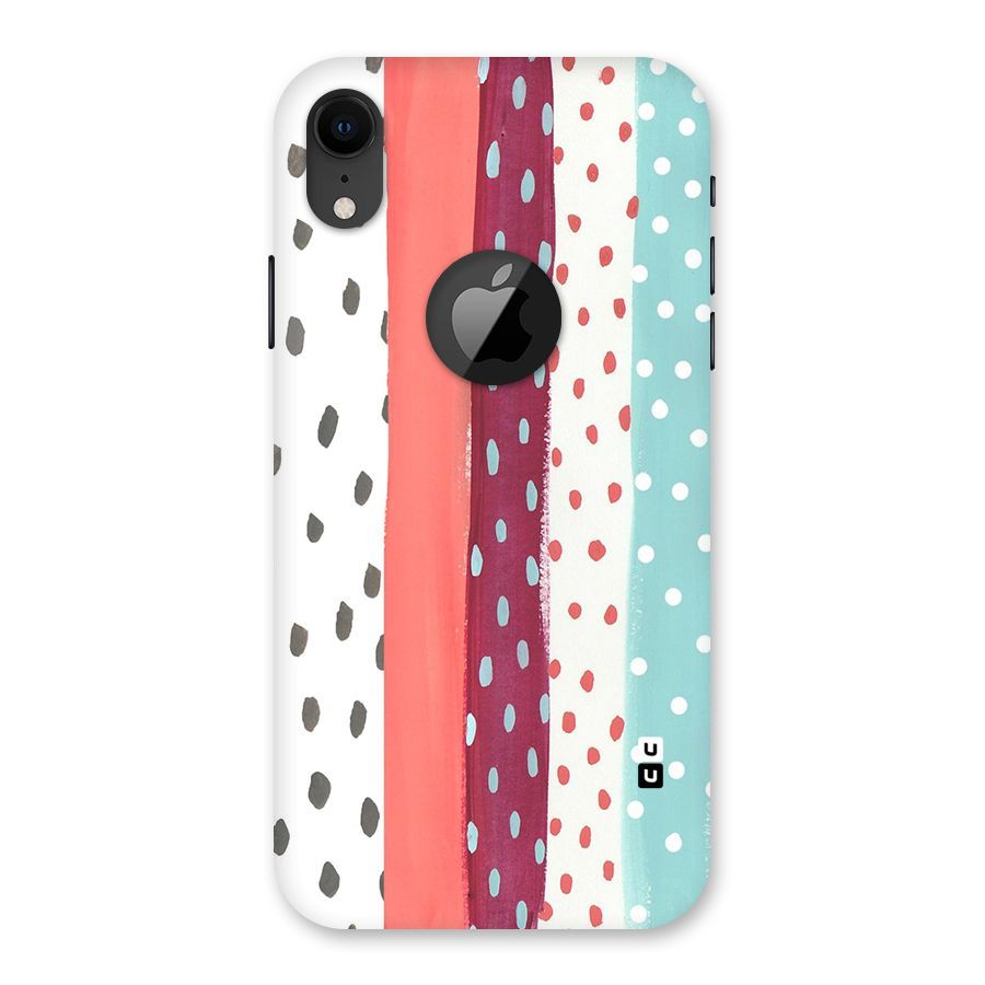 Polka Brush Art Back Case for iPhone XR Logo Cut