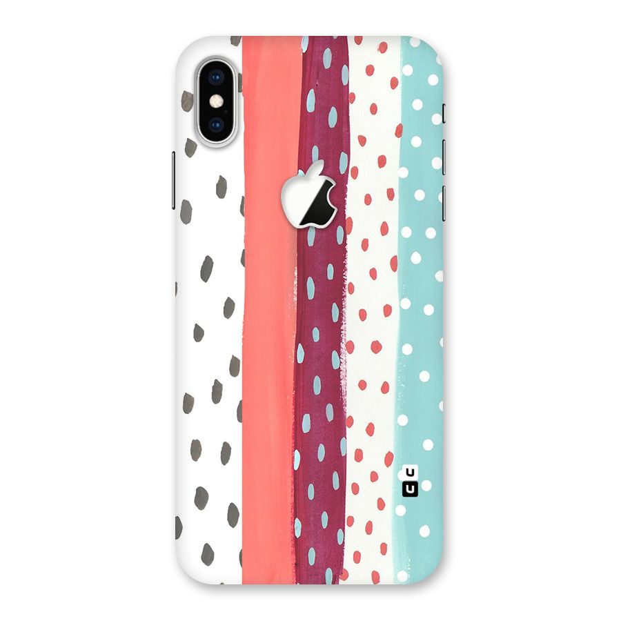 Polka Brush Art Back Case for iPhone XS Max Apple Cut