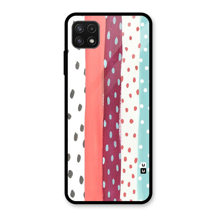 Polka Brush Art Glass Back Case for Galaxy A22 5G
