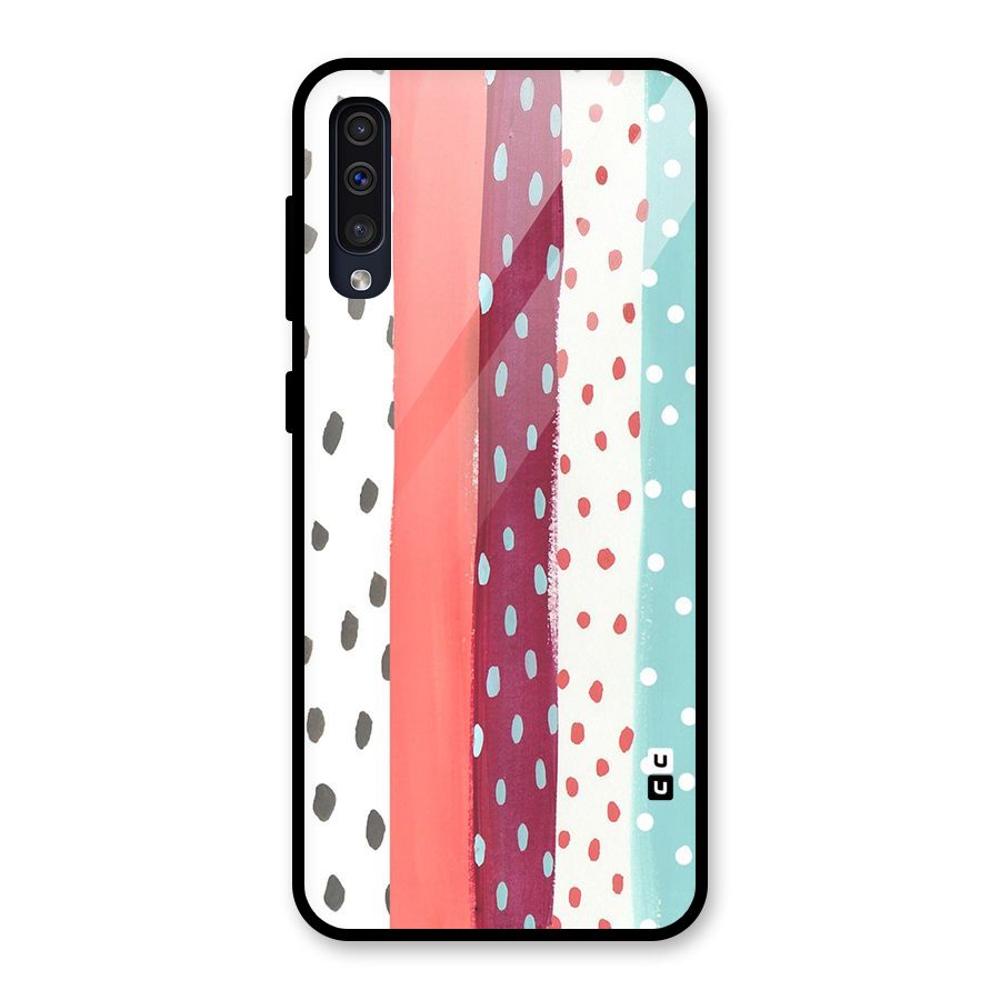 Polka Brush Art Glass Back Case for Galaxy A30s