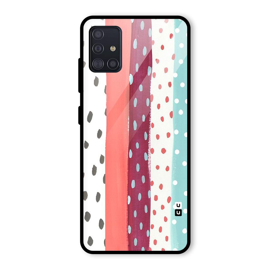 Polka Brush Art Glass Back Case for Galaxy A51