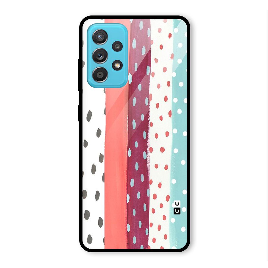 Polka Brush Art Glass Back Case for Galaxy A52