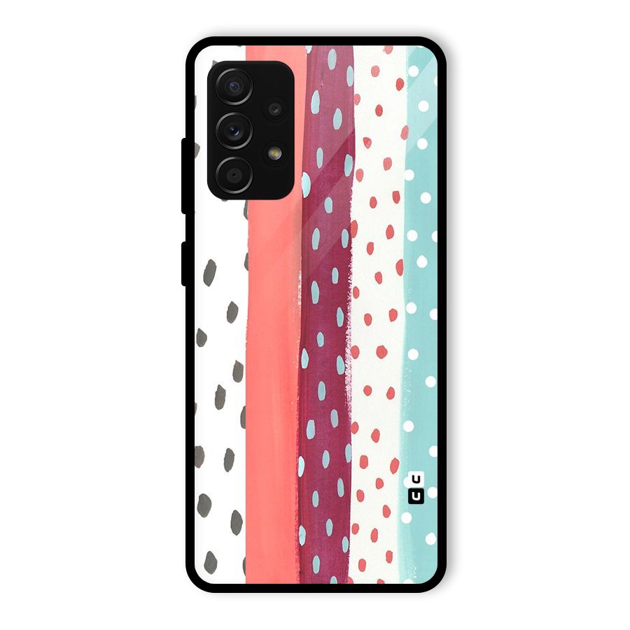 Polka Brush Art Glass Back Case for Galaxy A53 5G