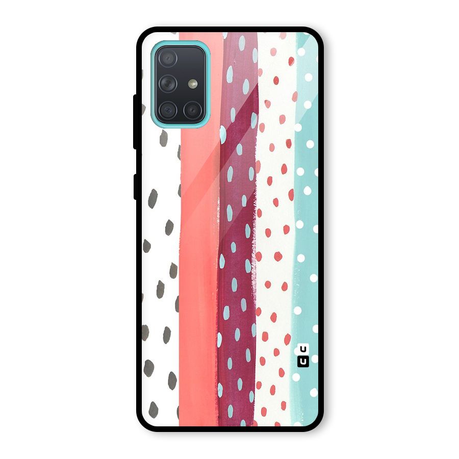 Polka Brush Art Glass Back Case for Galaxy A71