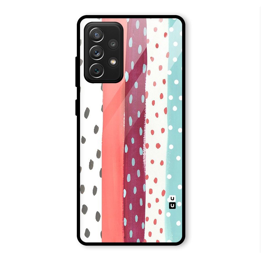 Polka Brush Art Glass Back Case for Galaxy A72