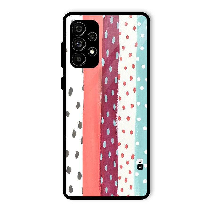 Polka Brush Art Glass Back Case for Galaxy A73 5G