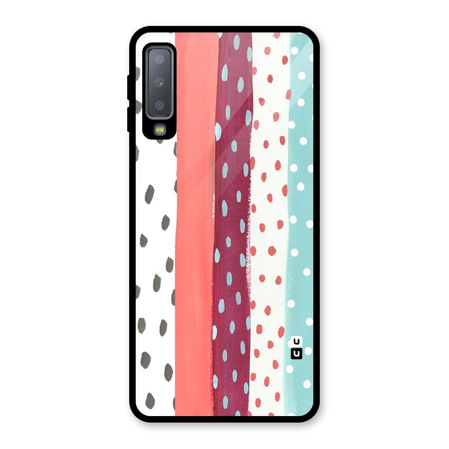 Polka Brush Art Glass Back Case for Galaxy A7 (2018)