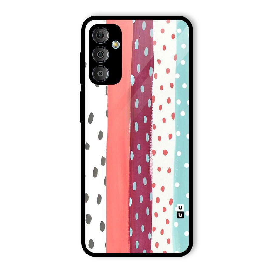 Polka Brush Art Glass Back Case for Galaxy F23