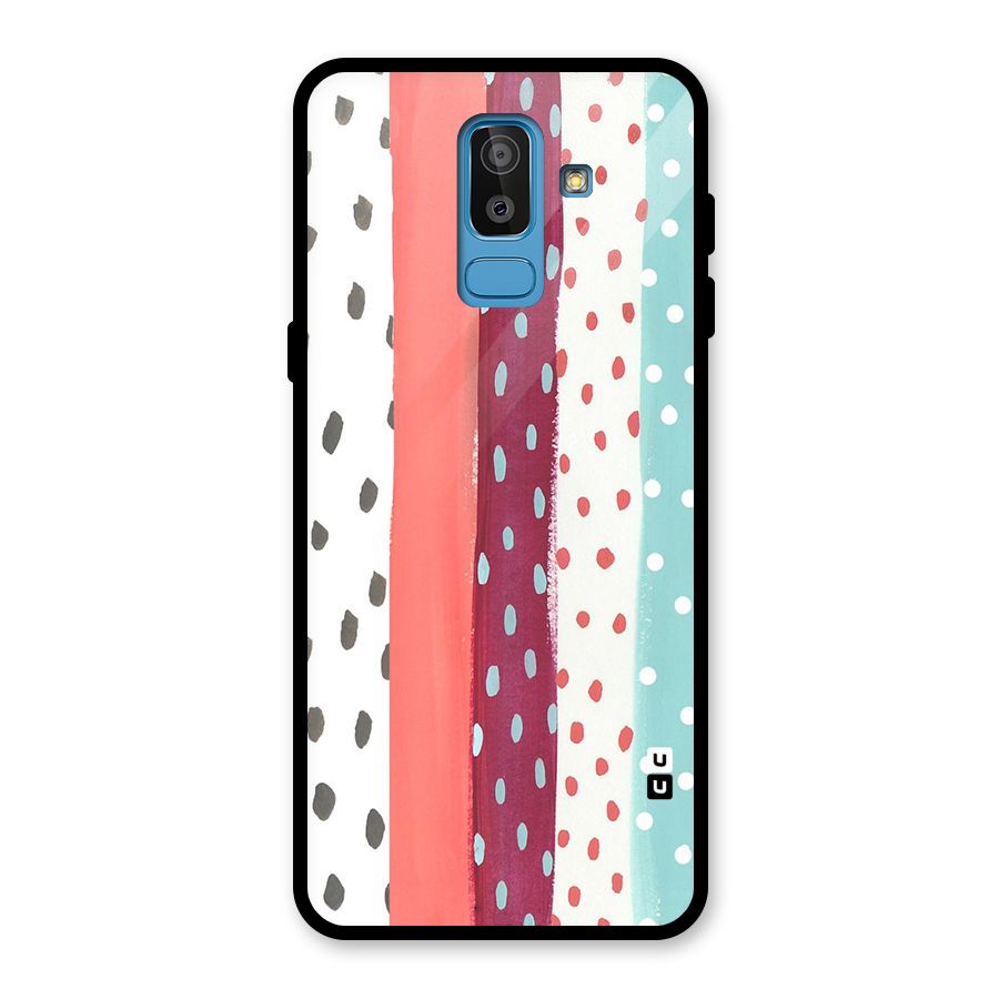 Polka Brush Art Glass Back Case for Galaxy J8