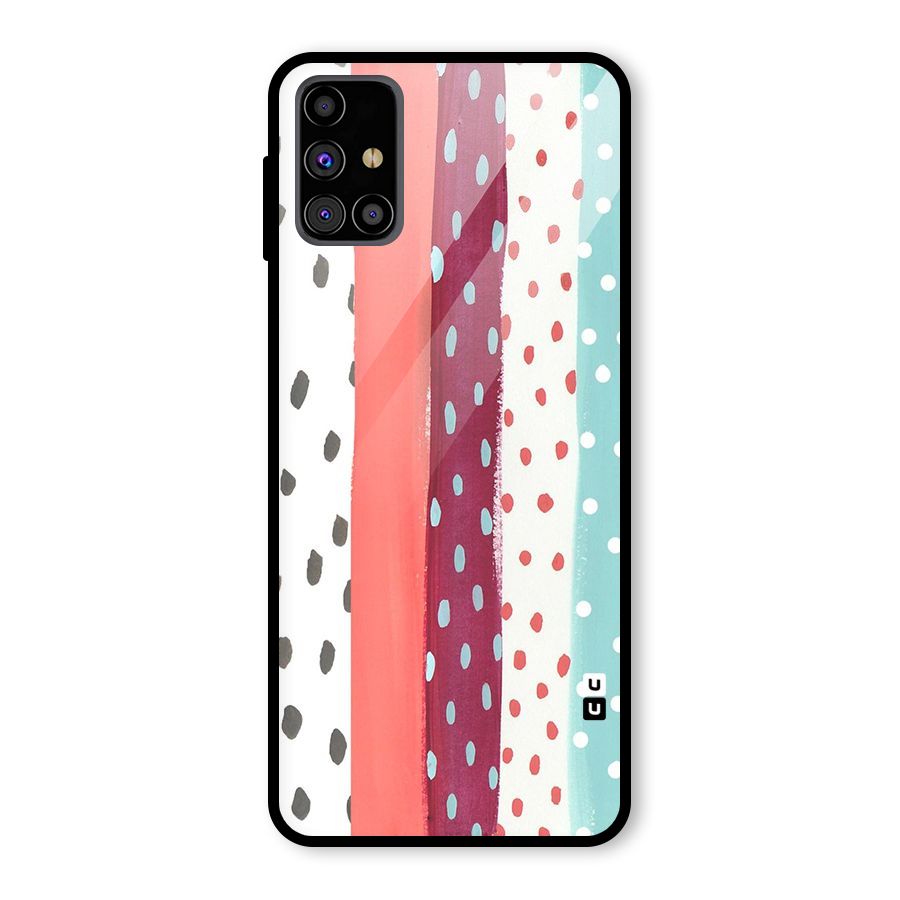 Polka Brush Art Glass Back Case for Galaxy M31s
