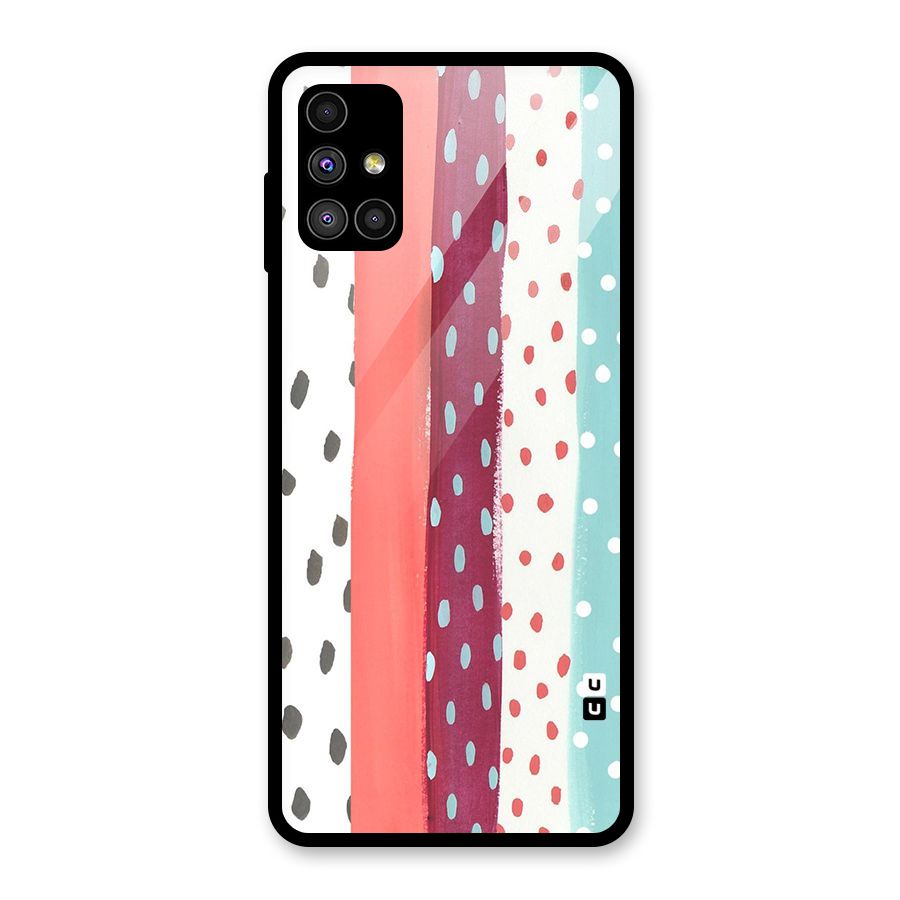 Polka Brush Art Glass Back Case for Galaxy M51