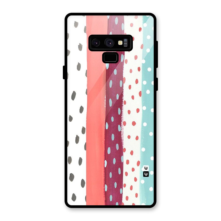 Polka Brush Art Glass Back Case for Galaxy Note 9