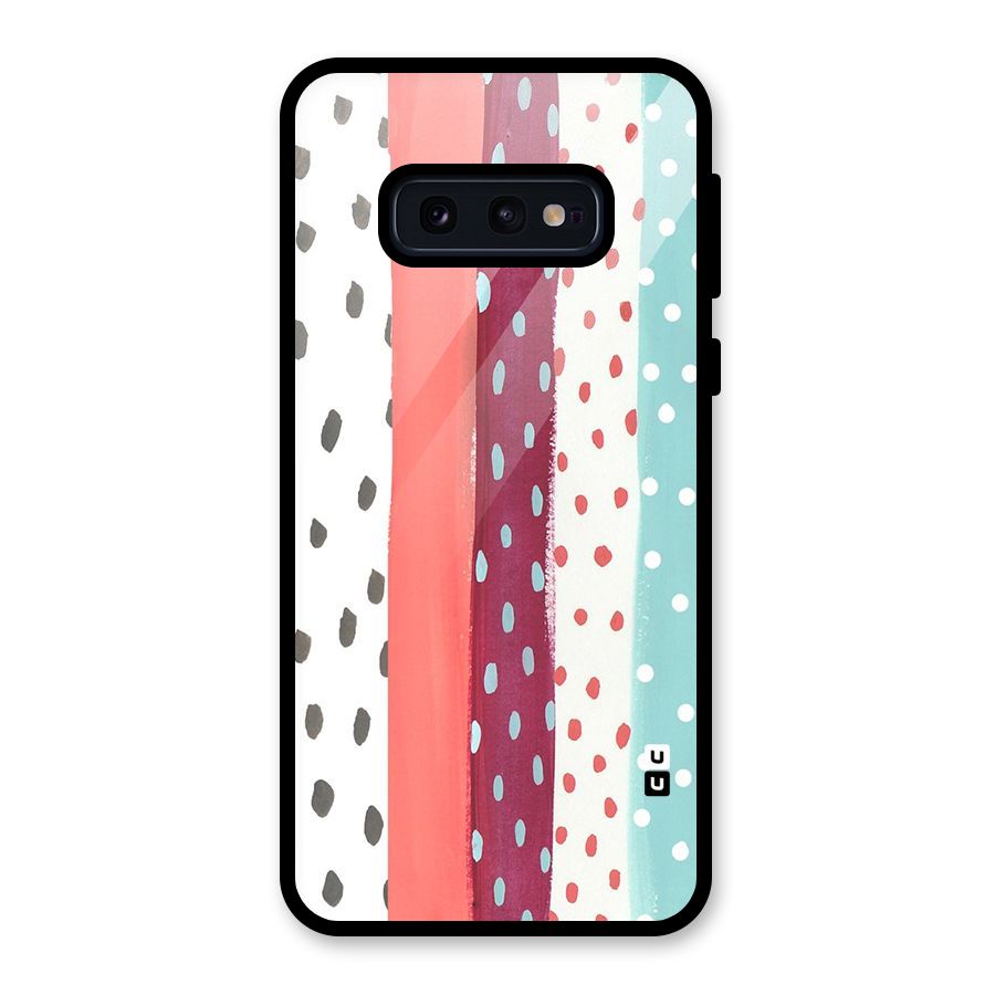 Polka Brush Art Glass Back Case for Galaxy S10e