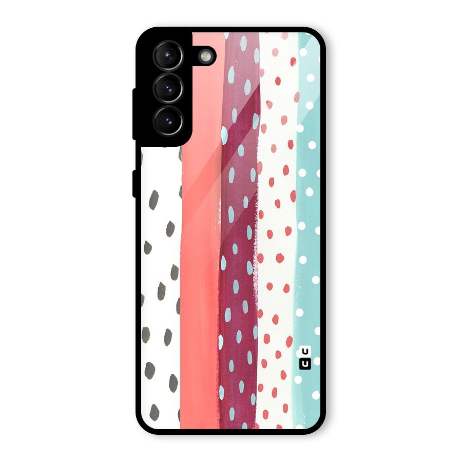 Polka Brush Art Glass Back Case for Galaxy S21 Plus