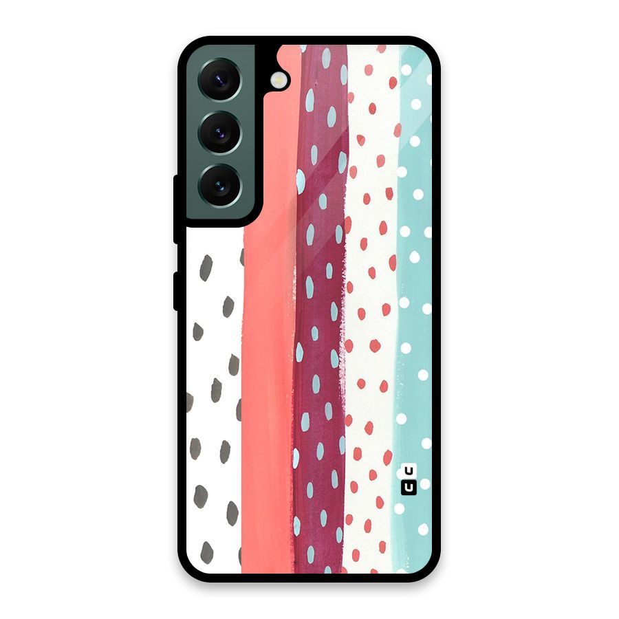 Polka Brush Art Glass Back Case for Galaxy S22 5G