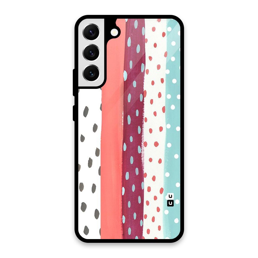 Polka Brush Art Glass Back Case for Galaxy S22 Plus 5G