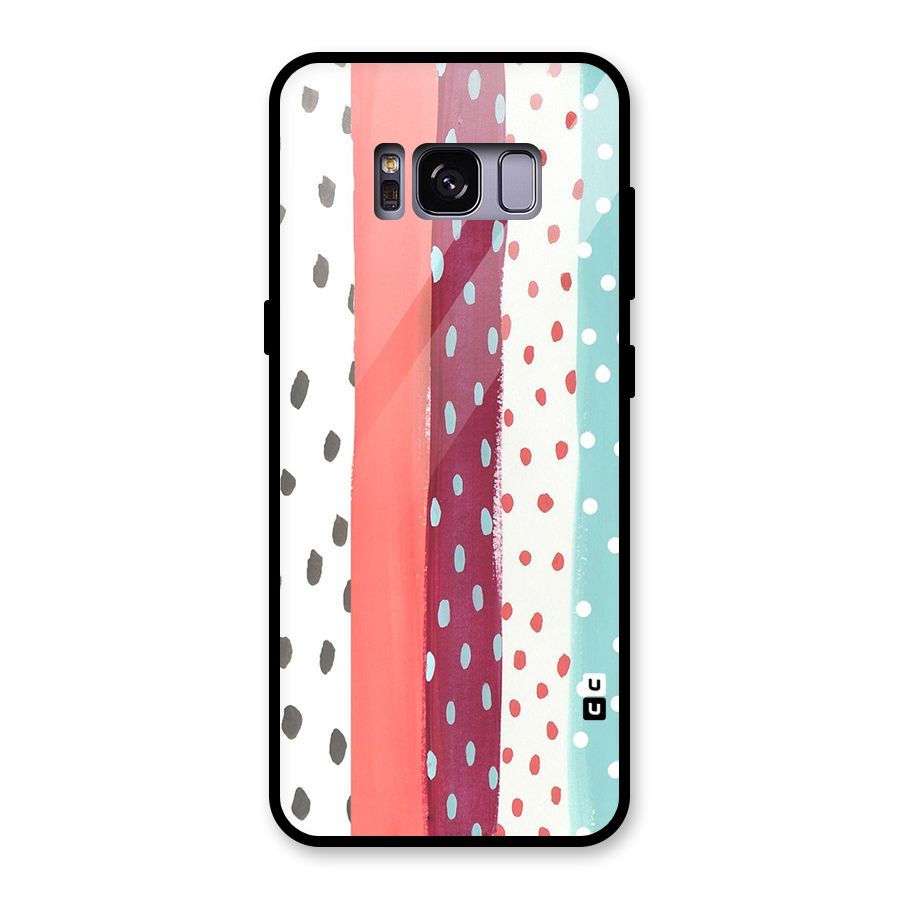 Polka Brush Art Glass Back Case for Galaxy S8