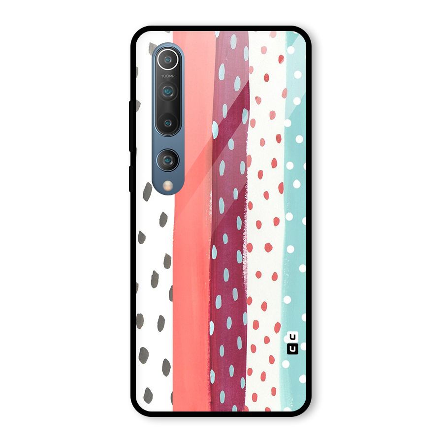 Polka Brush Art Glass Back Case for Mi 10