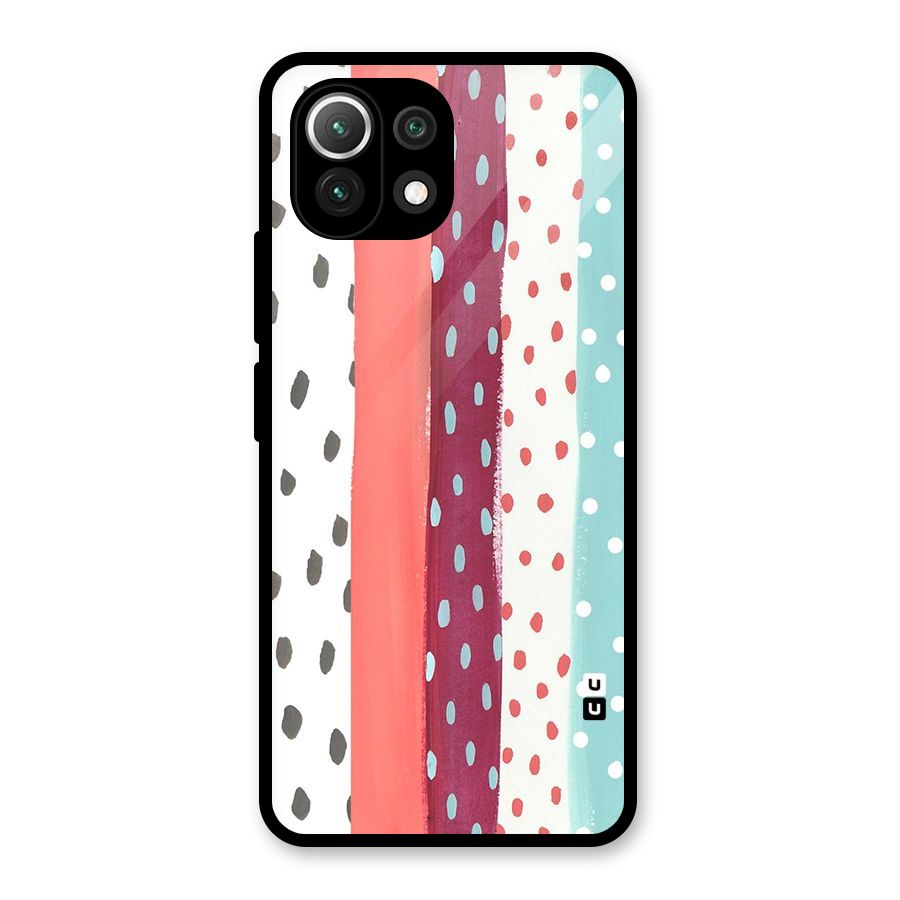 Polka Brush Art Glass Back Case for Mi 11 Lite NE 5G