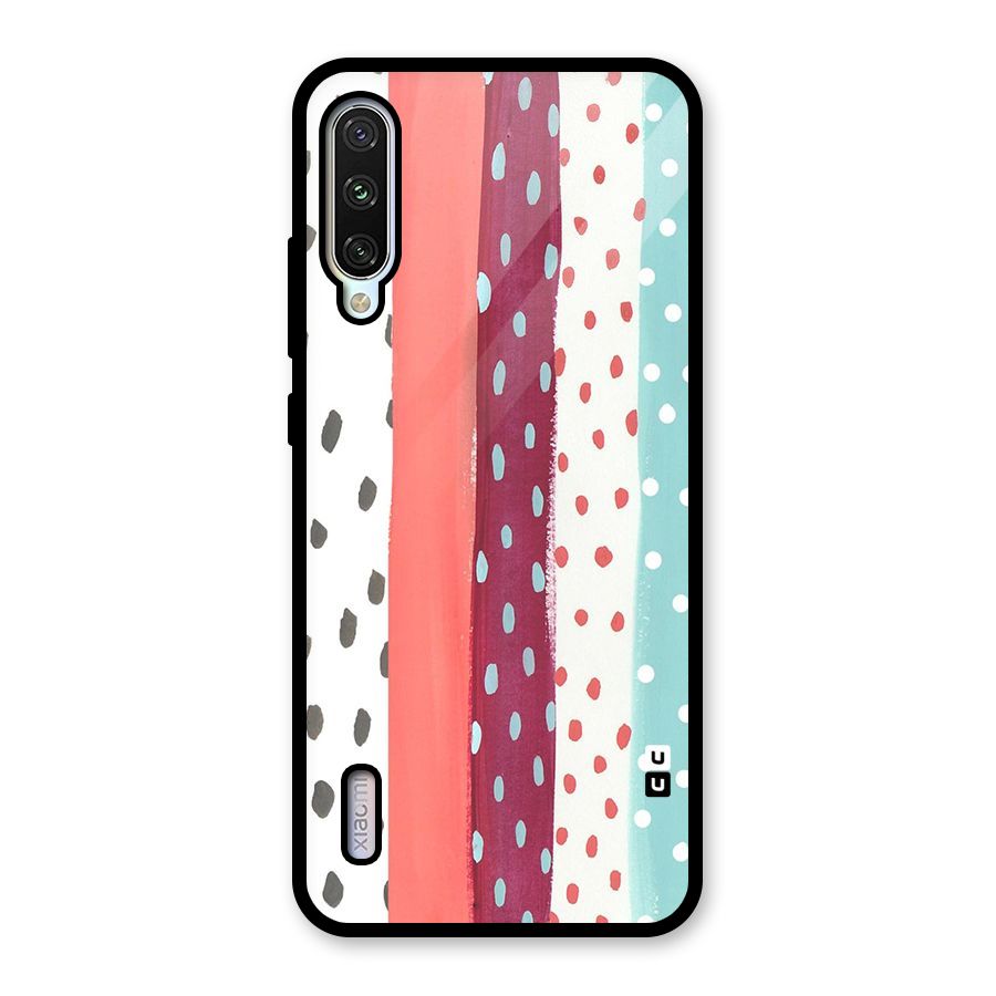 Polka Brush Art Glass Back Case for Mi A3