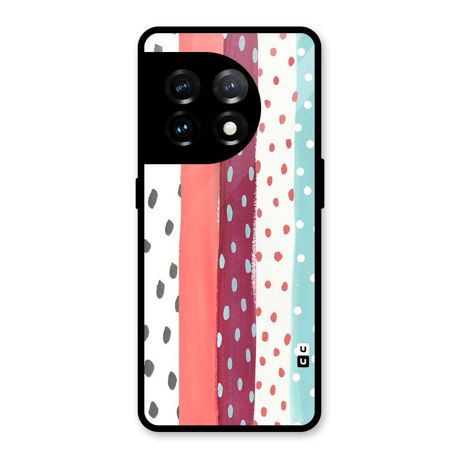 Polka Brush Art Glass Back Case for OnePlus 11