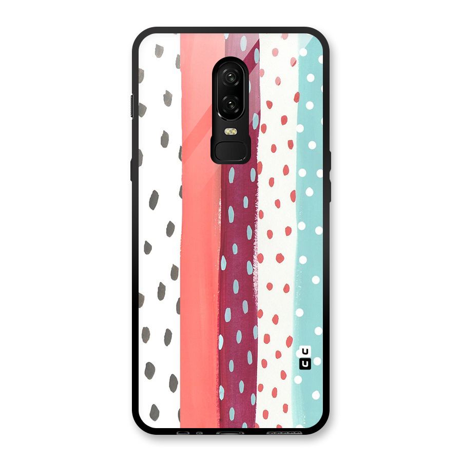 Polka Brush Art Glass Back Case for OnePlus 6