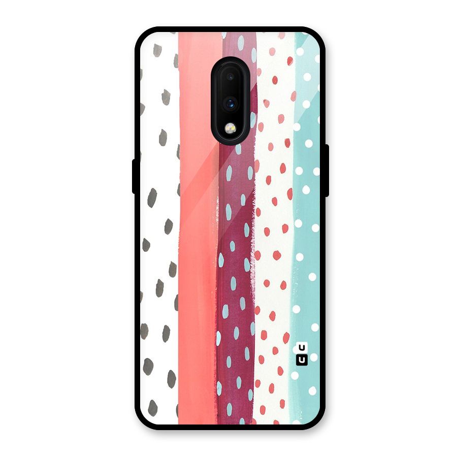 Polka Brush Art Glass Back Case for OnePlus 7