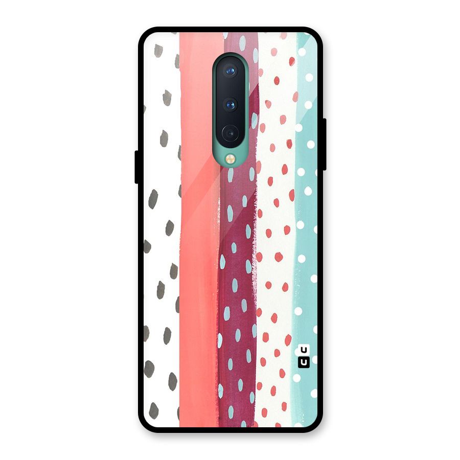 Polka Brush Art Glass Back Case for OnePlus 8