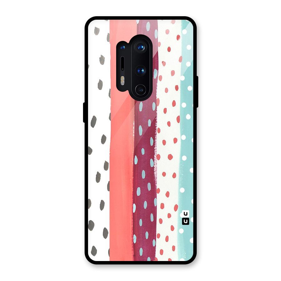 Polka Brush Art Glass Back Case for OnePlus 8 Pro