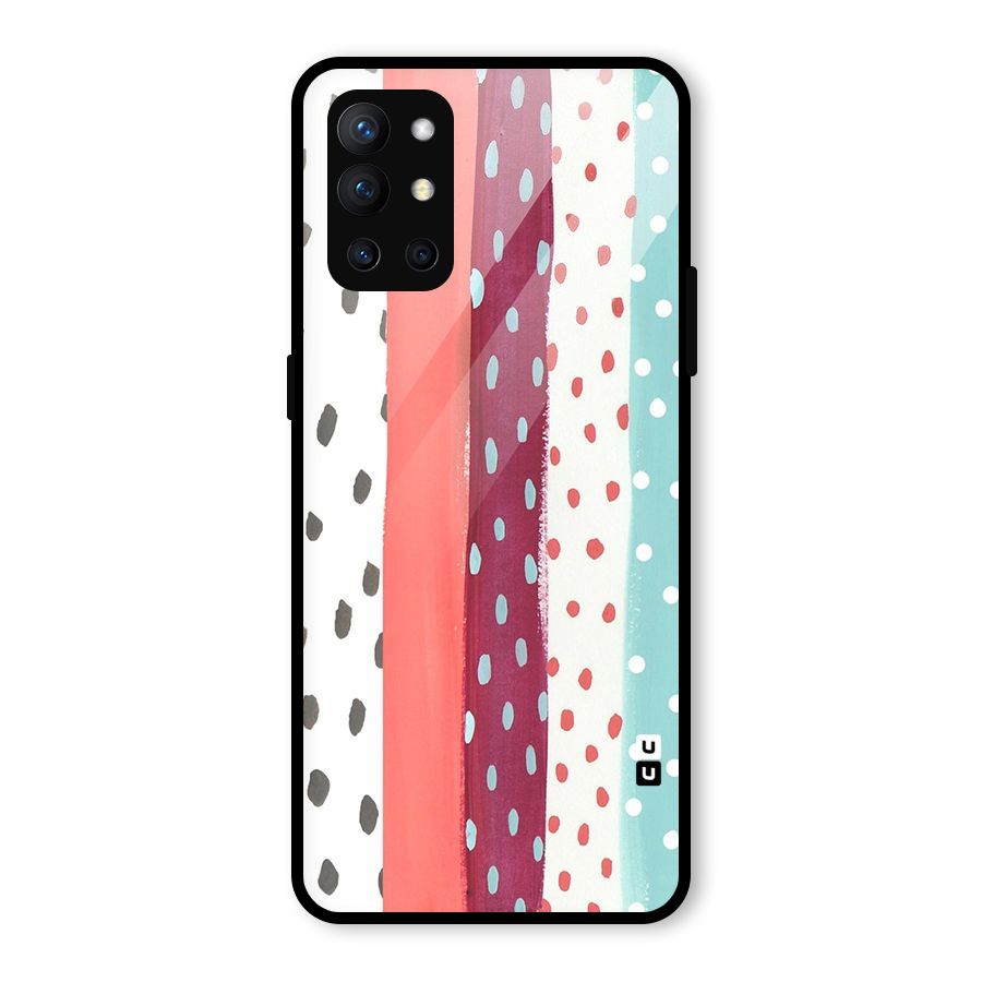 Polka Brush Art Glass Back Case for OnePlus 9R