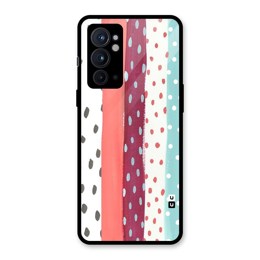 Polka Brush Art Glass Back Case for OnePlus 9RT 5G
