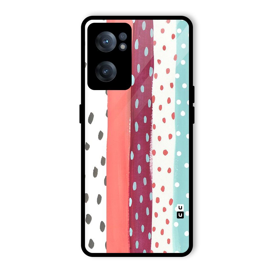 Polka Brush Art Glass Back Case for OnePlus Nord CE 2 5G