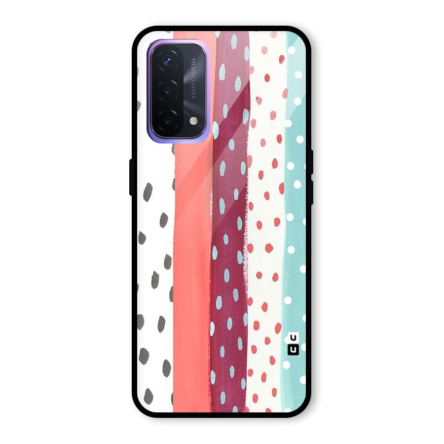 Polka Brush Art Glass Back Case for Oppo A74 5G